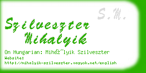 szilveszter mihalyik business card